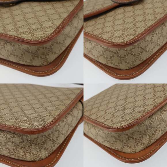 CELINE Macadam Canvas Shoulder Bag Pvc Beige Gold - Picture 10 of 13